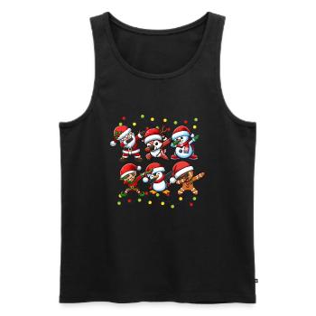 Dabbing Père Noël Elfe Équipe de Noël Garçons Filles - Débardeur bio Premium Homme - noir - Devant - Michal (187cm)