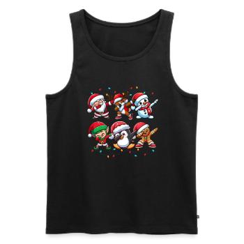Dabbing Père Noël Elfe Équipe de Noël Garçons Filles - Débardeur bio Premium Homme - noir - Devant - Michal (187cm)