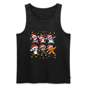 Dabbing Père Noël Elfe Équipe de Noël Garçons Filles - Débardeur bio Premium Homme - noir - Devant - Michal (187cm)