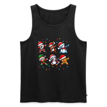 Dabbing Santa Elf Christmas Squad Boys Girls - Männer Premium Bio Tank Top - Schwarz - Vorne - Michal (187cm)