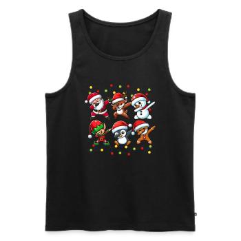 Dabbing Père Noël Elfe Équipe de Noël Garçons Filles - Débardeur bio Premium Homme - noir - Devant - Michal (187cm)