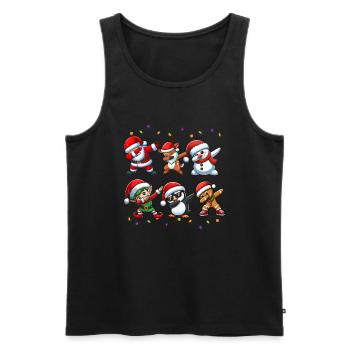 Dabbing Père Noël Elfe Équipe de Noël Garçons Filles - Débardeur bio Premium Homme - noir - Devant - Michal (187cm)