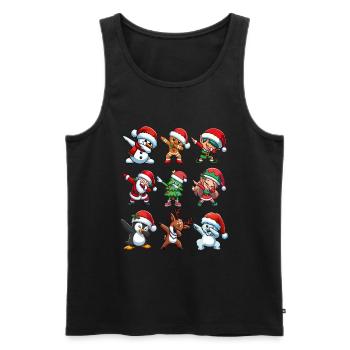 Dabbing Santa Elf Christmas Dance Squad Trendy - Men's Premium Organic Tank Top - black - Front - AI Model Male 178 light (178cm)