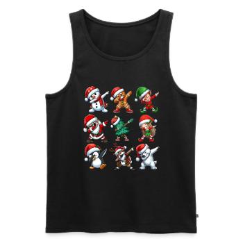 Dabbing Santa Elf Christmas Dance Squad Trendy - Men's Premium Organic Tank Top - black - Front - AI Model Male 178 light (178cm)