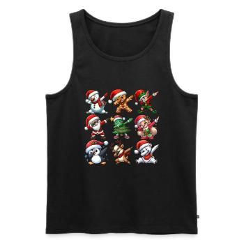 Dabbing Santa Elf Christmas Dance Squad Trendy - Men's Premium Organic Tank Top - black - Front - AI Model Male 178 light (178cm)