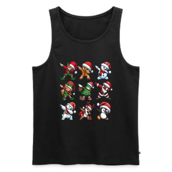 Dabbing Santa Elf Christmas Dance Squad Trendy - Men's Premium Organic Tank Top - black - Front - AI Model Male 178 light (178cm)