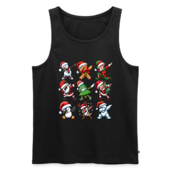 Dabbing Santa Elf Christmas Dance Squad Trendy - Men's Premium Organic Tank Top - black - Front - AI Model Male 178 light (178cm)