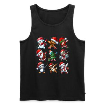 Dabbing Santa Elf Christmas Dance Squad Trendy - Men's Premium Organic Tank Top - black - Front - AI Model Male 178 light (178cm)