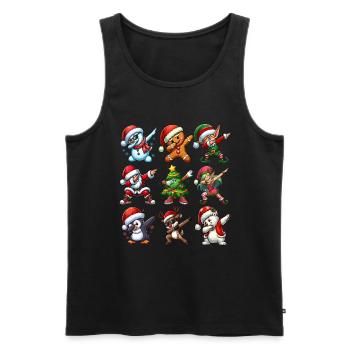Dabbing Santa Elf Christmas Dance Squad Trendy - Men's Premium Organic Tank Top - black - Front - AI Model Male 178 light (178cm)