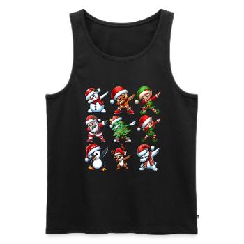 Dabbing Santa Elf Christmas Dance Squad Trendy - Men's Premium Organic Tank Top - black - Front - AI Model Male 178 light (178cm)