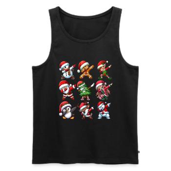 Dabbing Santa Elf Christmas Dance Squad Trendy - Men's Premium Organic Tank Top - black - Front - AI Model Male 178 light (178cm)