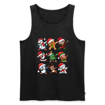 Dabbing Santa Elf Christmas Dance Squad Trendy - Men's Premium Organic Tank Top - black - Front - AI Model Male 178 light (178cm)
