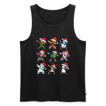 Dabbing Santa Elf Christmas Dance Squad Trendy - Men's Premium Organic Tank Top - black - Front - AI Model Male 178 light (178cm)