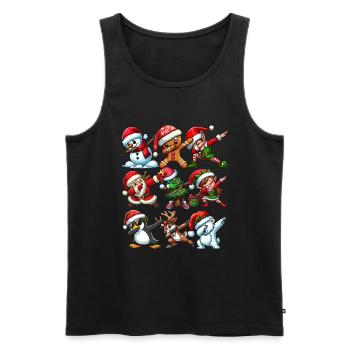 Dabbing Santa Elf Christmas Dance Squad Trendy - Men's Premium Organic Tank Top - black - Front - AI Model Male 178 light (178cm)