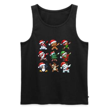 Dabbing Santa Elf Christmas Dance Squad Trendy - Men's Premium Organic Tank Top - black - Front - AI Model Male 178 light (178cm)