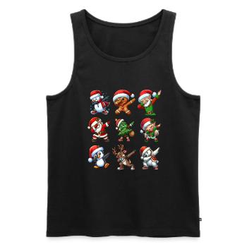 Dabbing Santa Elf Christmas Dance Squad Trendy - Men's Premium Organic Tank Top - black - Front - AI Model Male 178 light (178cm)