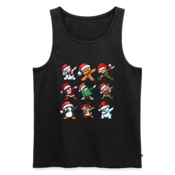 Dabbing Santa Elf Christmas Dance Squad Trendy - Men's Premium Organic Tank Top - black - Front - AI Model Male 178 light (178cm)