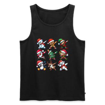 Dabbing Santa Elf Christmas Dance Squad Trendy - Men's Premium Organic Tank Top - black - Front - AI Model Male 178 light (178cm)