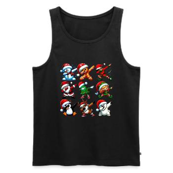 Dabbing Santa Elf Christmas Dance Squad Trendy - Men's Premium Organic Tank Top - black - Front - AI Model Male 178 light (178cm)
