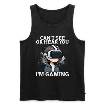 Virtual Reality Athlet Witzer VR Gamer Headset - Männer Premium Bio Tank Top - Schwarz - Vorne - AI Model Male 178 light (178cm)