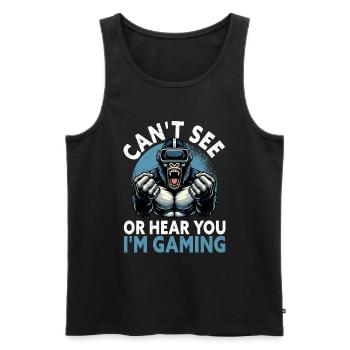 Virtual Reality Athlet Witzer VR Gamer Headset - Männer Premium Bio Tank Top - Schwarz - Vorne - AI Model Male 178 light (178cm)