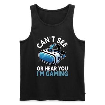 Virtual Reality Athlet Witzer VR Gamer Headset - Männer Premium Bio Tank Top - Schwarz - Vorne - AI Model Male 178 light (178cm)