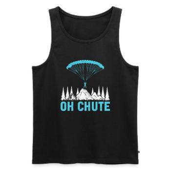 Camp de pompiers parachutistes -Junkie-Parachutiste - Débardeur bio Premium Homme - noir - Devant - Michal (187cm)