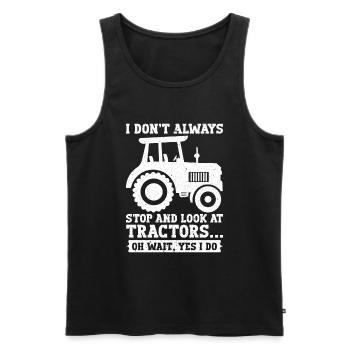 Tracteur agricole Tracteur vintage Farmers - Débardeur bio Premium Homme - noir - Devant - Michal (187cm)