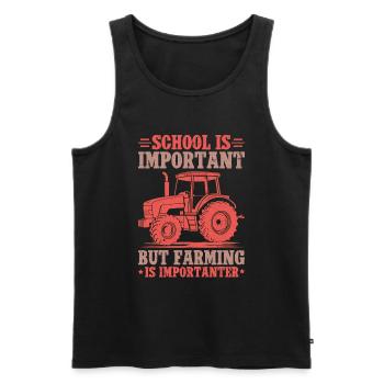 Tracteur agricole Tracteur vintage Farmers - Débardeur bio Premium Homme - noir - Devant - Michal (187cm)