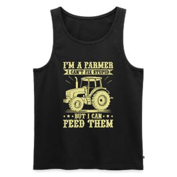Tracteur agricole Tracteur vintage Farmers - Débardeur bio Premium Homme - noir - Devant - Michal (187cm)