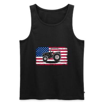 Tracteur agricole Tracteur vintage Farmers - Débardeur bio Premium Homme - noir - Devant - Michal (187cm)