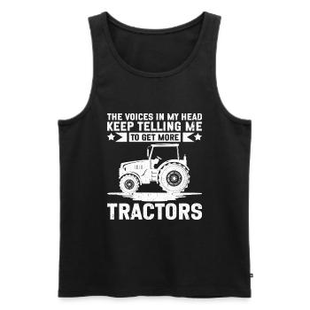 Tracteur agricole Tracteur vintage Farmers - Débardeur bio Premium Homme - noir - Devant - Michal (187cm)