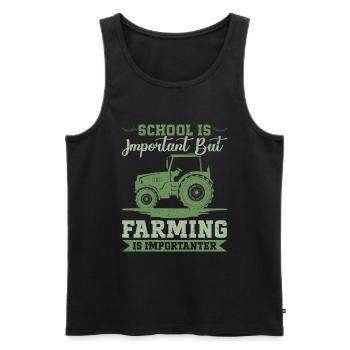 Tracteur agricole Tracteur vintage Farmers - Débardeur bio Premium Homme - noir - Devant - Michal (187cm)