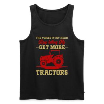 Tracteur agricole Tracteur vintage Farmers - Débardeur bio Premium Homme - noir - Devant - Michal (187cm)