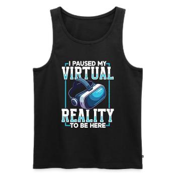 Virtual Reality Athlete Witzer VR Gamer Headset - Men's Premium Organic Tank Top - black - Front - AI Model Male 178 light (178cm)