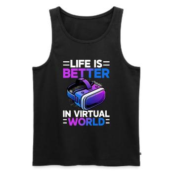 Virtual Reality Athlete Witzer VR Gamer Headset - Men's Premium Organic Tank Top - black - Front - AI Model Male 178 light (178cm)