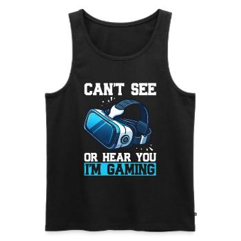 Virtual Reality Athlete Witzer VR Gamer Headset - Men's Premium Organic Tank Top - black - Front - AI Model Male 178 light (178cm)