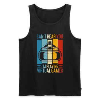 Virtual Reality Athlete Witzer VR Gamer Headset - Men's Premium Organic Tank Top - black - Front - AI Model Male 178 light (178cm)