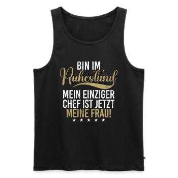 Légende de la retraite Drôle de pension Pension Retraité - Débardeur bio Premium Homme - noir - Devant - Michal (187cm)
