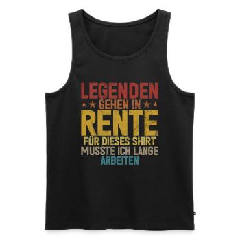 Légende de la retraite Drôle de pension Pension Retraité - Débardeur bio Premium Homme - noir - Devant - Michal (187cm)