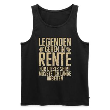 Légende de la retraite Drôle de pension Pension Retraité - Débardeur bio Premium Homme - noir - Devant - Michal (187cm)