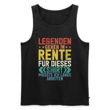 Légende de la retraite Drôle de pension Pension Retraité - Débardeur bio Premium Homme - noir - Devant - Michal (187cm)