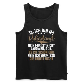 Légende de la retraite Drôle de pension Pension Retraité - Débardeur bio Premium Homme - noir - Devant - Michal (187cm)