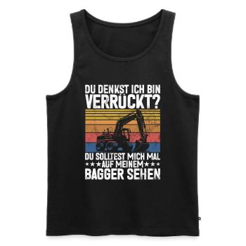 Baggerfahrer Lustige Bauarbeiter Beruf Excavator - Männer Premium Bio Tank Top - Schwarz - Vorne - AI Model Male 178 light (178cm)