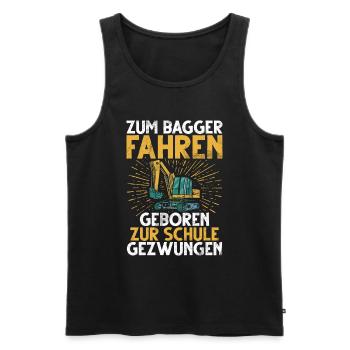 Baggerfahrer Lustige Bauarbeiter Beruf Excavator - Männer Premium Bio Tank Top - Schwarz - Vorne - AI Model Male 178 light (178cm)