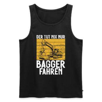 Baggerfahrer Lustige Bauarbeiter Beruf Excavator - Männer Premium Bio Tank Top - Schwarz - Vorne - AI Model Male 178 light (178cm)