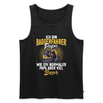 Baggerfahrer Lustige Bauarbeiter Beruf Excavator - Männer Premium Bio Tank Top - Schwarz - Vorne - AI Model Male 178 light (178cm)