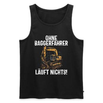 Baggerfahrer Lustige Bauarbeiter Beruf Excavator - Männer Premium Bio Tank Top - Schwarz - Vorne - AI Model Male 178 light (178cm)