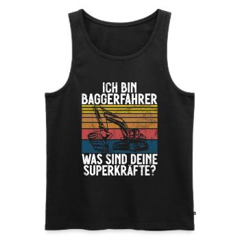 Baggerfahrer Lustige Bauarbeiter Beruf Excavator - Männer Premium Bio Tank Top - Schwarz - Vorne - AI Model Male 178 light (178cm)