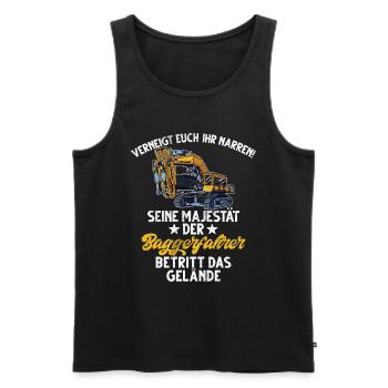 Baggerfahrer Lustige Bauarbeiter Beruf Excavator - Männer Premium Bio Tank Top - Schwarz - Vorne - AI Model Male 178 light (178cm)